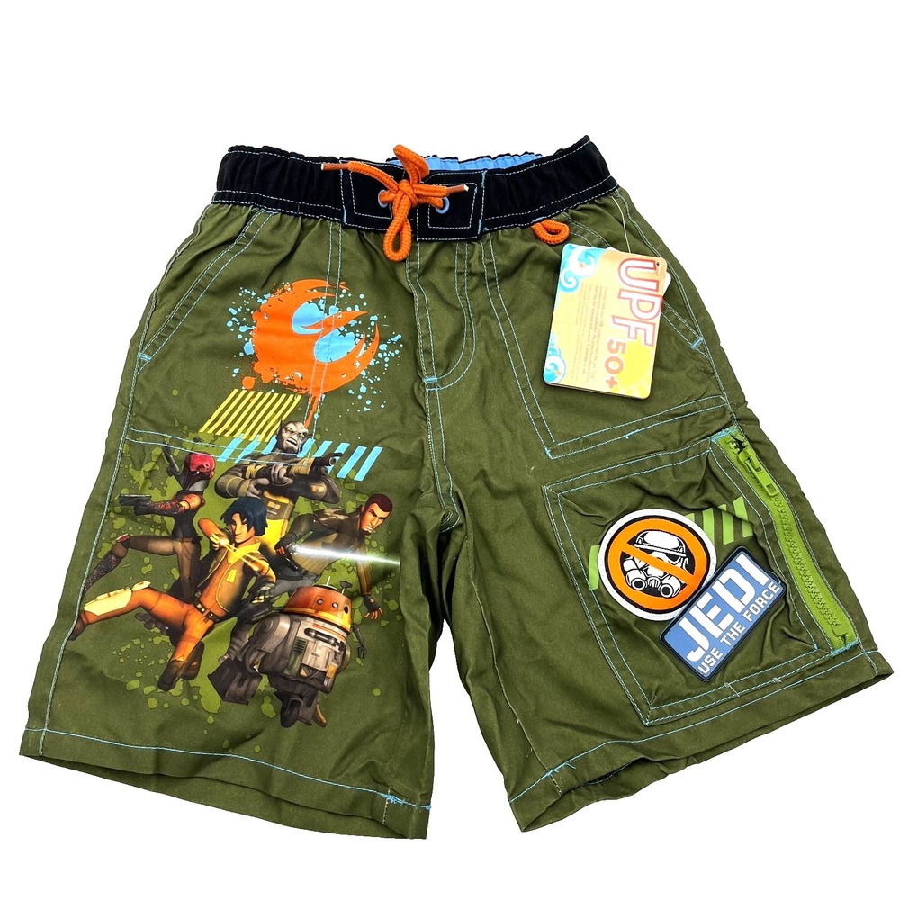 Disney Store Star‎ Wars Boys Green Swimsuit Shorts Size 4